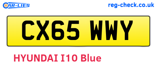 CX65WWY are the vehicle registration plates.