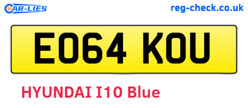 EO64KOU are the vehicle registration plates.