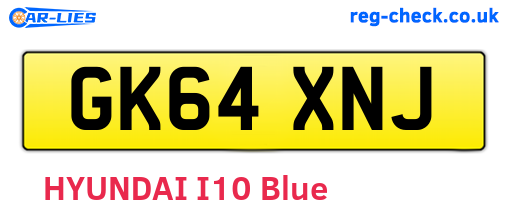 GK64XNJ are the vehicle registration plates.