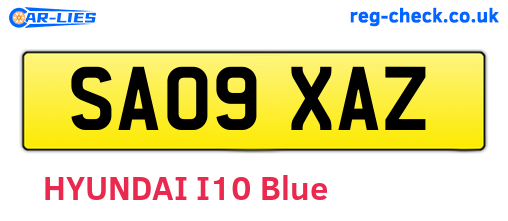 SA09XAZ are the vehicle registration plates.