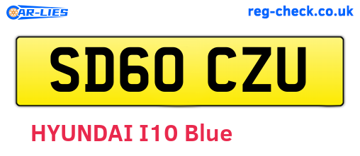 SD60CZU are the vehicle registration plates.