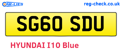 SG60SDU are the vehicle registration plates.