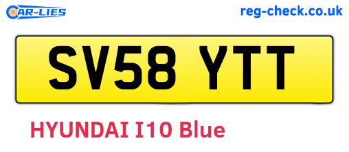 SV58YTT are the vehicle registration plates.