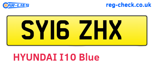 SY16ZHX are the vehicle registration plates.