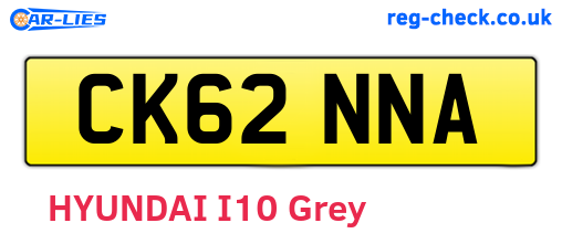 CK62NNA are the vehicle registration plates.