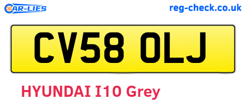 CV58OLJ are the vehicle registration plates.