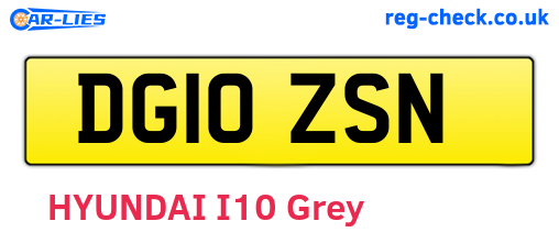 DG10ZSN are the vehicle registration plates.