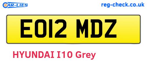 EO12MDZ are the vehicle registration plates.