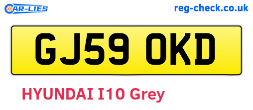 GJ59OKD are the vehicle registration plates.