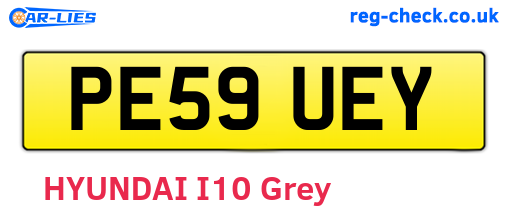 PE59UEY are the vehicle registration plates.