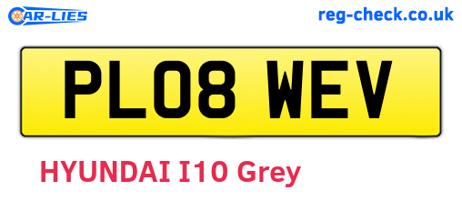 PL08WEV are the vehicle registration plates.