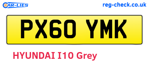PX60YMK are the vehicle registration plates.