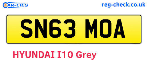 SN63MOA are the vehicle registration plates.