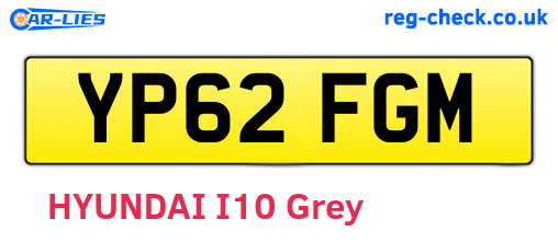 YP62FGM are the vehicle registration plates.
