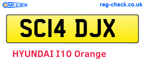 SC14DJX are the vehicle registration plates.