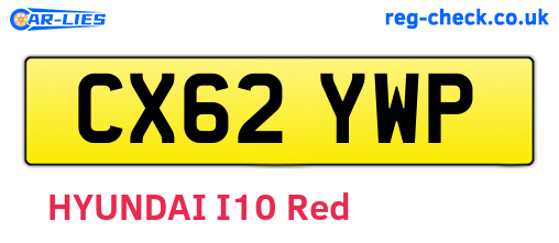 CX62YWP are the vehicle registration plates.