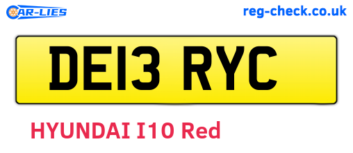 DE13RYC are the vehicle registration plates.