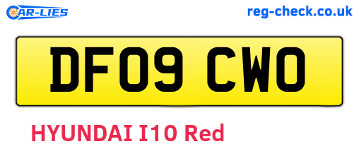 DF09CWO are the vehicle registration plates.