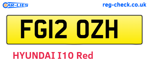 FG12OZH are the vehicle registration plates.