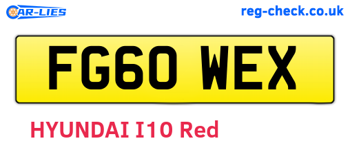 FG60WEX are the vehicle registration plates.