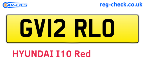 GV12RLO are the vehicle registration plates.