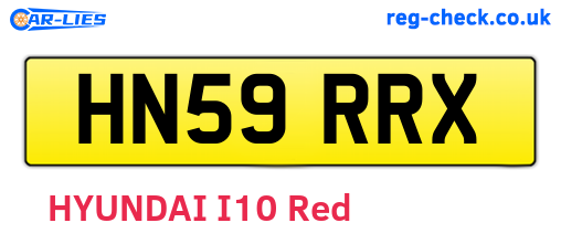 HN59RRX are the vehicle registration plates.