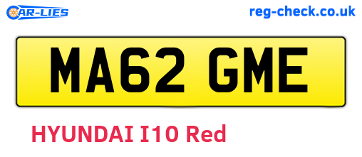 MA62GME are the vehicle registration plates.