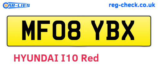 MF08YBX are the vehicle registration plates.