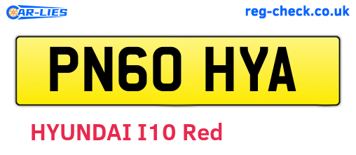 PN60HYA are the vehicle registration plates.
