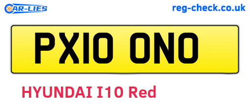 PX10ONO are the vehicle registration plates.