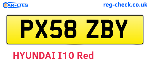 PX58ZBY are the vehicle registration plates.
