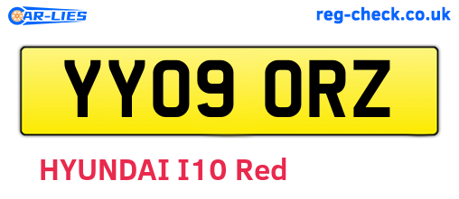 YY09ORZ are the vehicle registration plates.