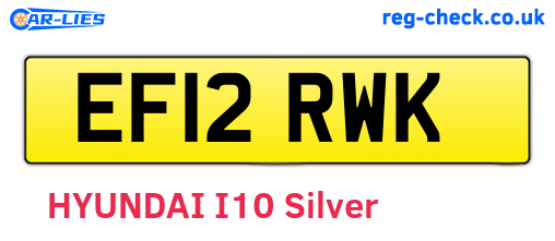 EF12RWK are the vehicle registration plates.