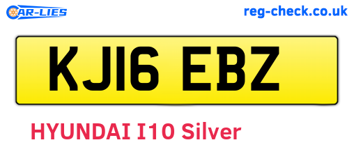 KJ16EBZ are the vehicle registration plates.