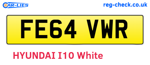 FE64VWR are the vehicle registration plates.