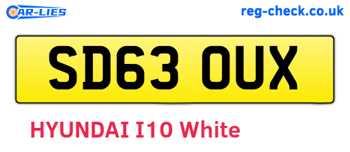 SD63OUX are the vehicle registration plates.