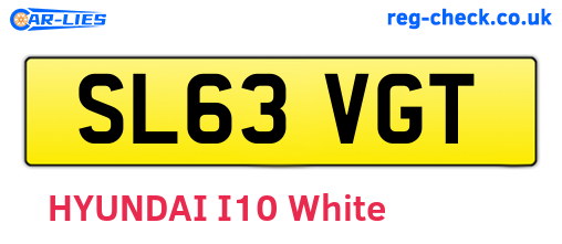 SL63VGT are the vehicle registration plates.