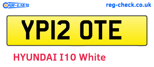 YP12OTE are the vehicle registration plates.