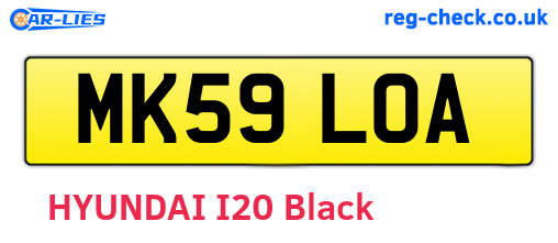 MK59LOA are the vehicle registration plates.