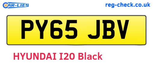 PY65JBV are the vehicle registration plates.