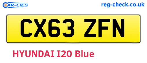 CX63ZFN are the vehicle registration plates.