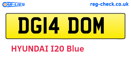 DG14DOM are the vehicle registration plates.
