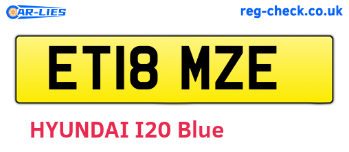 ET18MZE are the vehicle registration plates.