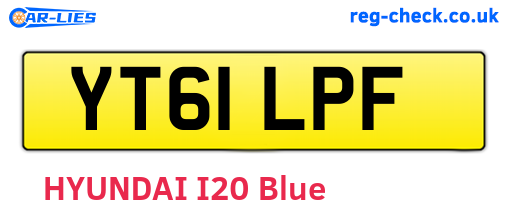 YT61LPF are the vehicle registration plates.