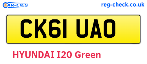 CK61UAO are the vehicle registration plates.
