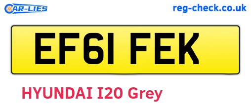 EF61FEK are the vehicle registration plates.