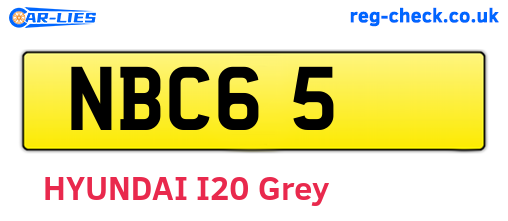 NBC65 are the vehicle registration plates.