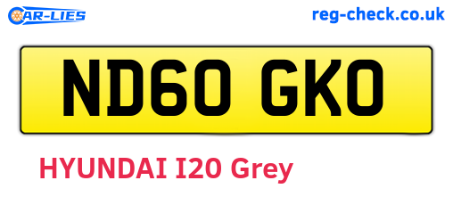 ND60GKO are the vehicle registration plates.