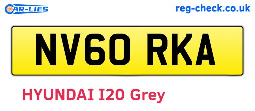NV60RKA are the vehicle registration plates.