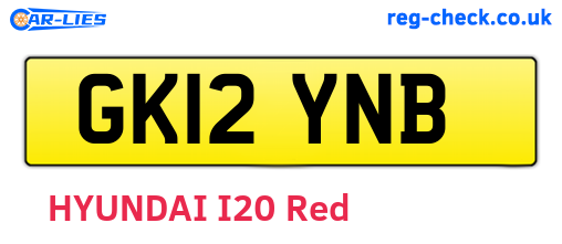GK12YNB are the vehicle registration plates.